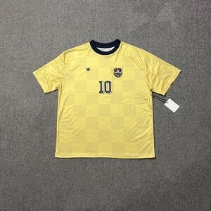 Aime Leon Dore Yellow Checkered #10 Soccer Jersey